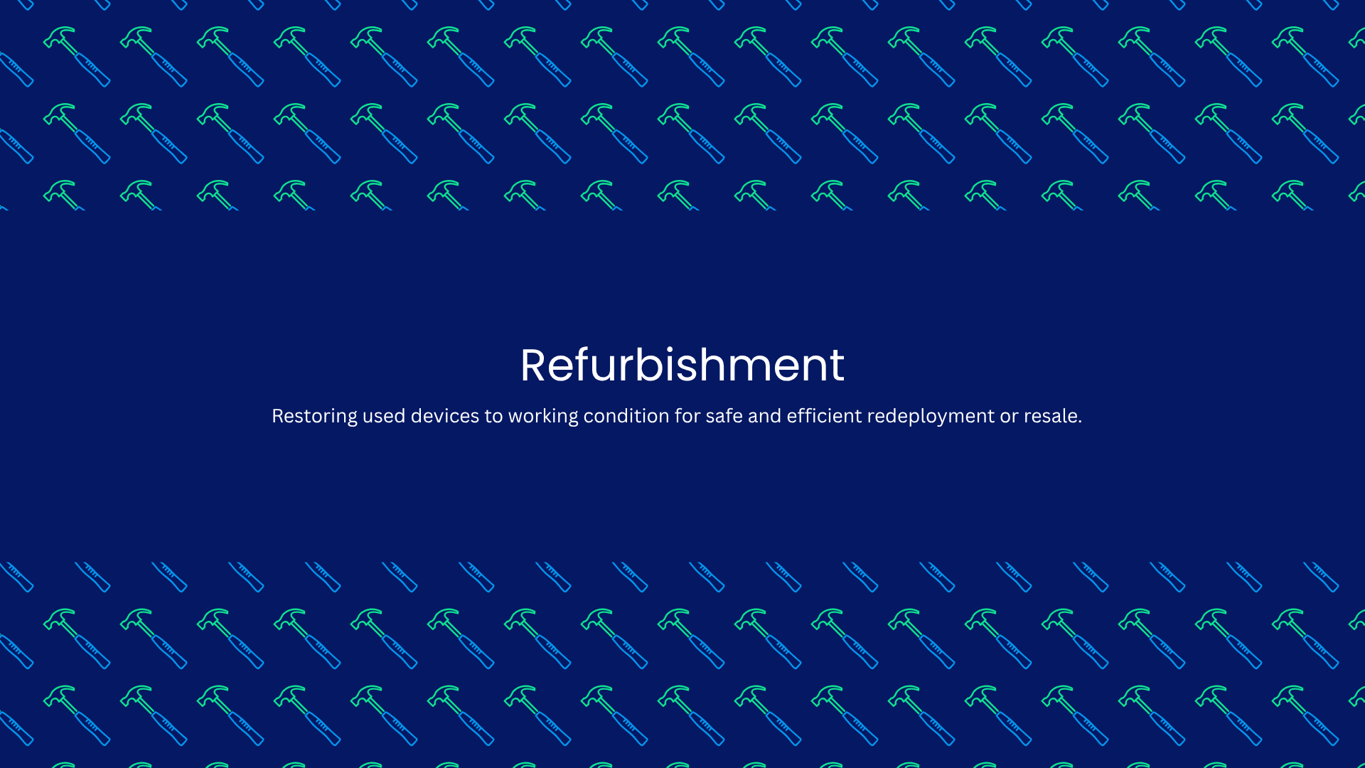 The meaning of refurbishment is to bring the device to working condition