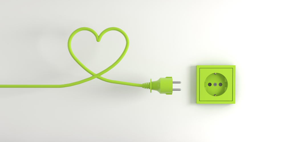 A power plug and a socket showing power consumption A power plug and a socket showing power consumption