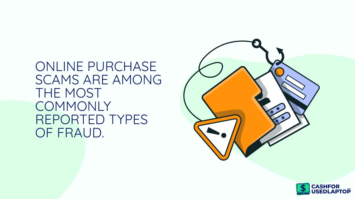 Online purchase scams illustration with credit cards and phishing hook